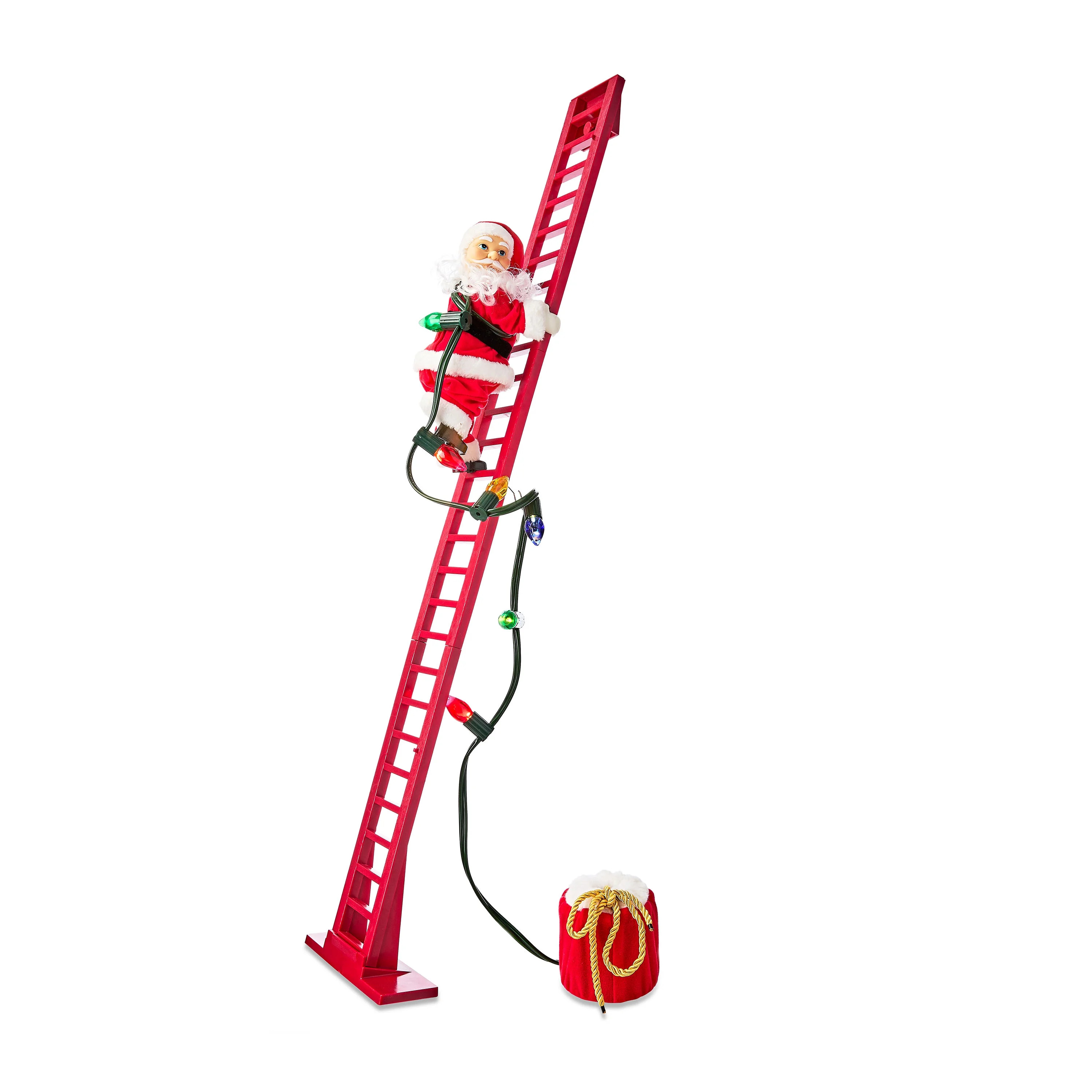 Mr. Christmas 42" Animated Super Climbing White Santa, Red Ladder | Walmart (US)