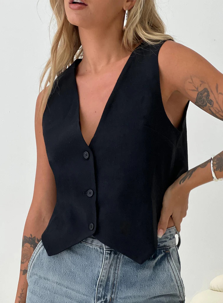 Leo Vest Black | Princess Polly US