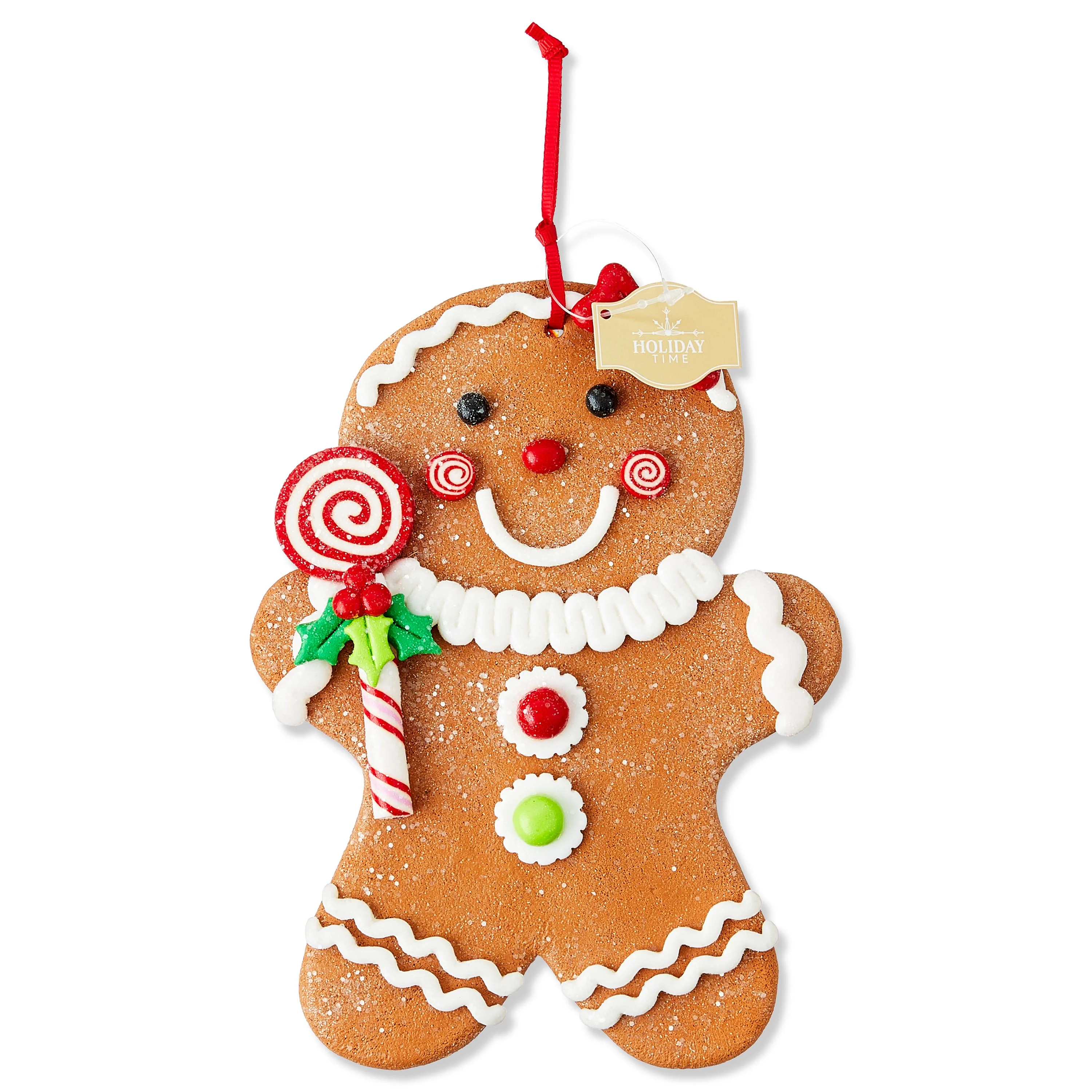 Multicolor Jumbo Gingerbread Girl Christmas Ornament, 7", by Holiday Time | Walmart (US)