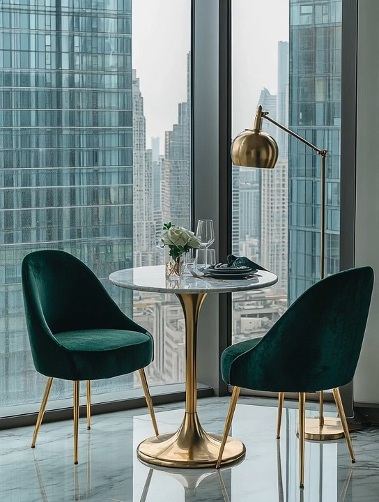 Set up this beautiful home café corner in a high-rise apartment, bedroom, living room, or even a modern office and instantly elevate the way you relax, pause, and reset. This intimate setup transforms everyday coffee breaks into a refined ritual, blending comfort with design-forward elegance. The emerald velvet chairs add richness and softness, while the marble-top bistro table with a sculptural gold base anchors the space with timeless luxury. What truly ties everything together is the gold statement floor lamp—it adds warmth during the day, drama in the evening, and creates that unmistakable five-star hotel feel. This is proof that when small statement pieces—velvet seating, marble surfaces, gold accents—are thoughtfully combined, they create a polished, designer look without overwhelming the space. Whether at home or in a high-rise office, this coffee corner brings calm, beauty, and elevated style into your daily routine.

#HomeCafeStyle #HighRiseInteriors #ModernLuxuryDecor 

 #LTKHome