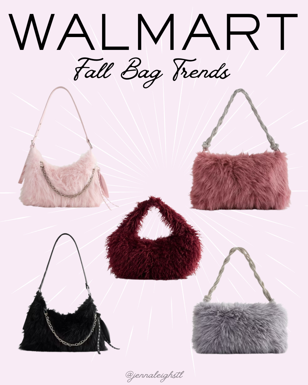 Faux fur bags are having a moment this fall! 🍂 Walmart has so many fun options to choose from, with cozy textures and styles that are perfect for the season. I’m loving this fall bag trend! 

 #LTKootd #LTKSeasonal #LTKMidsize