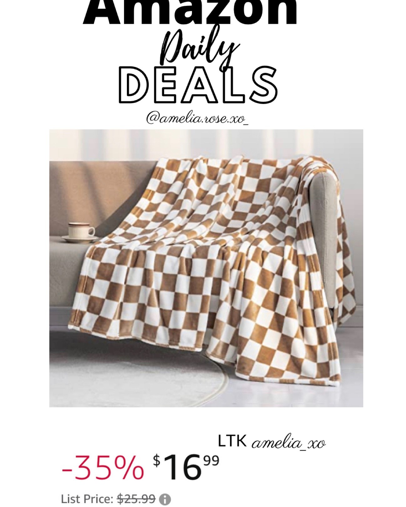 Checkered blanket on lighting deal!! Great practical gift idea too! 

#LTKhome #LTKsalealert #LTKHoliday
