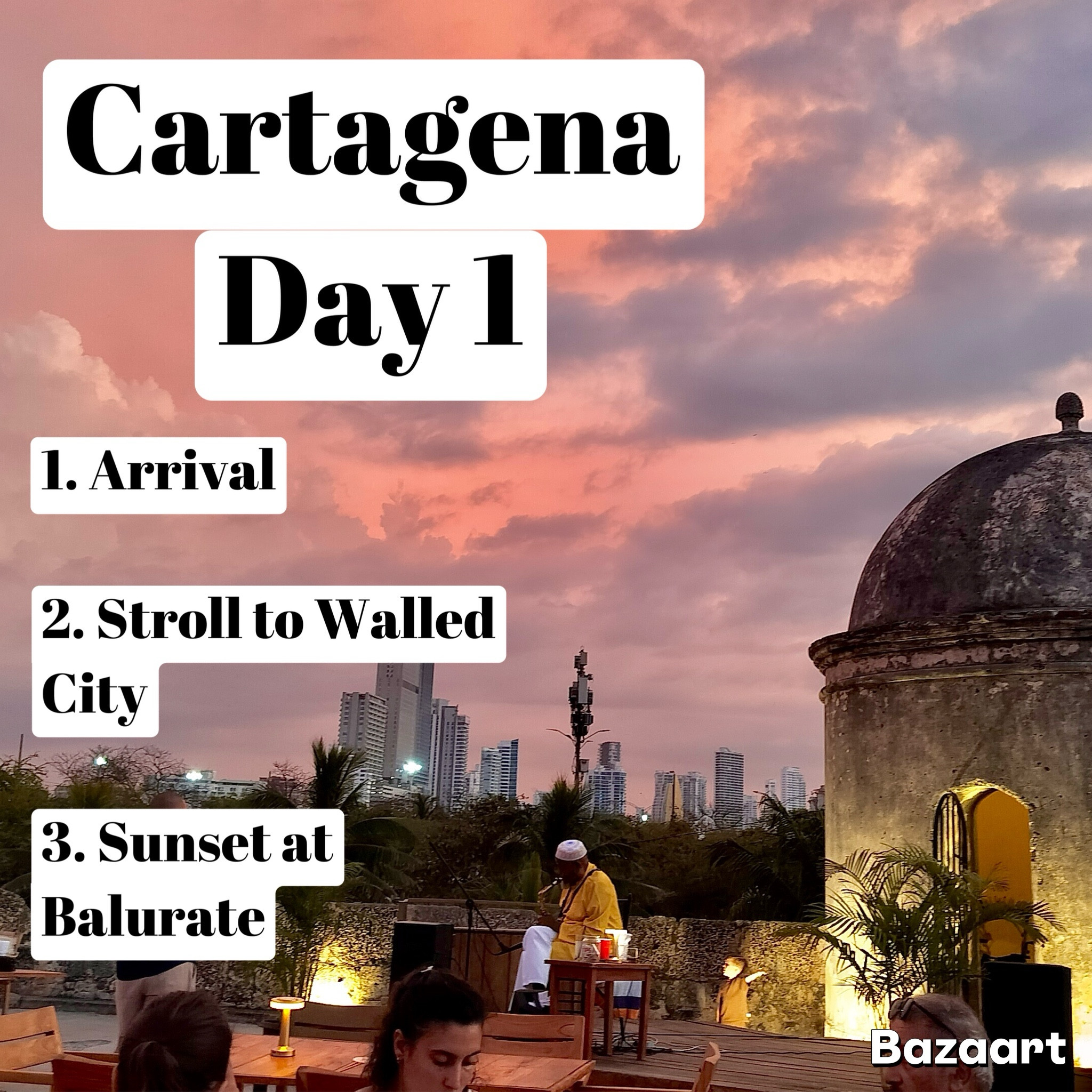 Cartagena, Day One.

We landed, dropped our bags, and did the only thing that felt right — walked straight toward the old walls. The air was warm, the streets were glowing that golden Caribbean pink, and every corner felt like stepping into another century.

By sunset we made it up to El Baluarte, perched on top of the historic walls with music floating through the air and the skyline lighting up behind us. Rum cocktails, ocean breeze, and the kind of view that makes you pause for a second and realize… yeah, this trip is going to be special.

Cartagena already has my heart. ❤️

#Cartagena #CartagenaColombia #WalledCity #JetSetLatAM #CaribbeanSunset #TravelDiaries #CartagenaNights

#LTKootd #LTKTravel #LTKdayinmylife