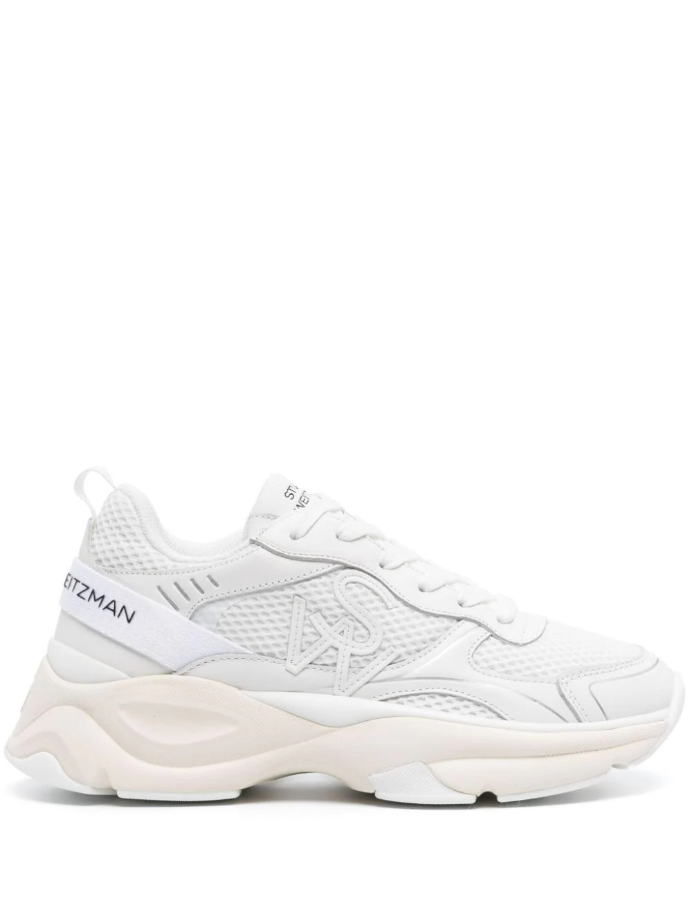 Stuart Weitzman logo-patch mesh chunky sneakers - White | Farfetch Global
