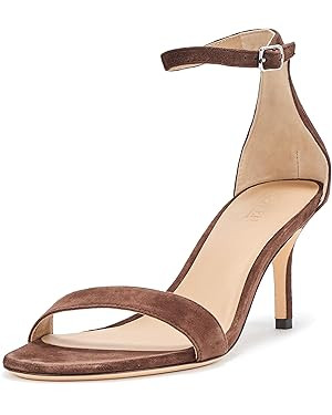 Lauren Ralph Lauren Women's Allie Mid-Heel Suede Sandal Heeled | Amazon (US)