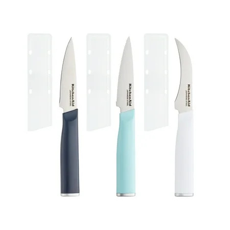 KitchenAid 3-Piece Paring Knife Set, High Carbon Stainless Steel Kitchen Knife Set, Razor-Sharp Blades, Assorted Colors | Walmart (US)