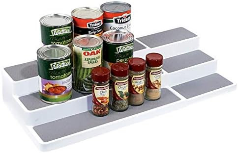 YCOCO 3-Tier Expandable Spice Rack Step Modern Design Waterproof and Non Skid Shelf Kitchen Organ... | Amazon (US)