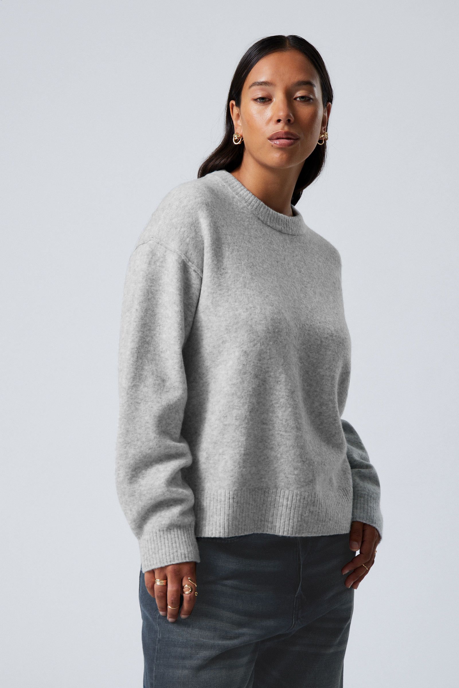 Relaxed Knitted Sweater | Weekday