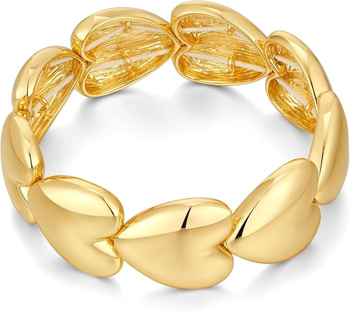 WOWORAMA Chunky Chain Bracelet for Women Adjustable Elastic Stretch Link Bracelets Thick Chunky L... | Amazon (US)