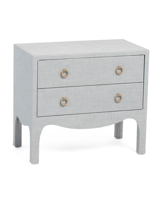 2 Drawer Linen Wrapped Side Table | TJ Maxx