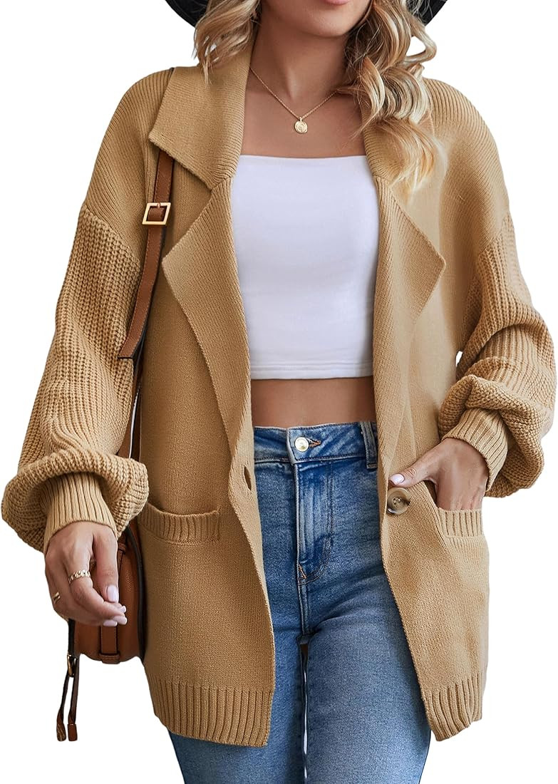 Blooming Jelly Womens Oversized Cardigans Chunky Open Front Trendy Dressy Fall Cardigan Sweaters ... | Amazon (US)