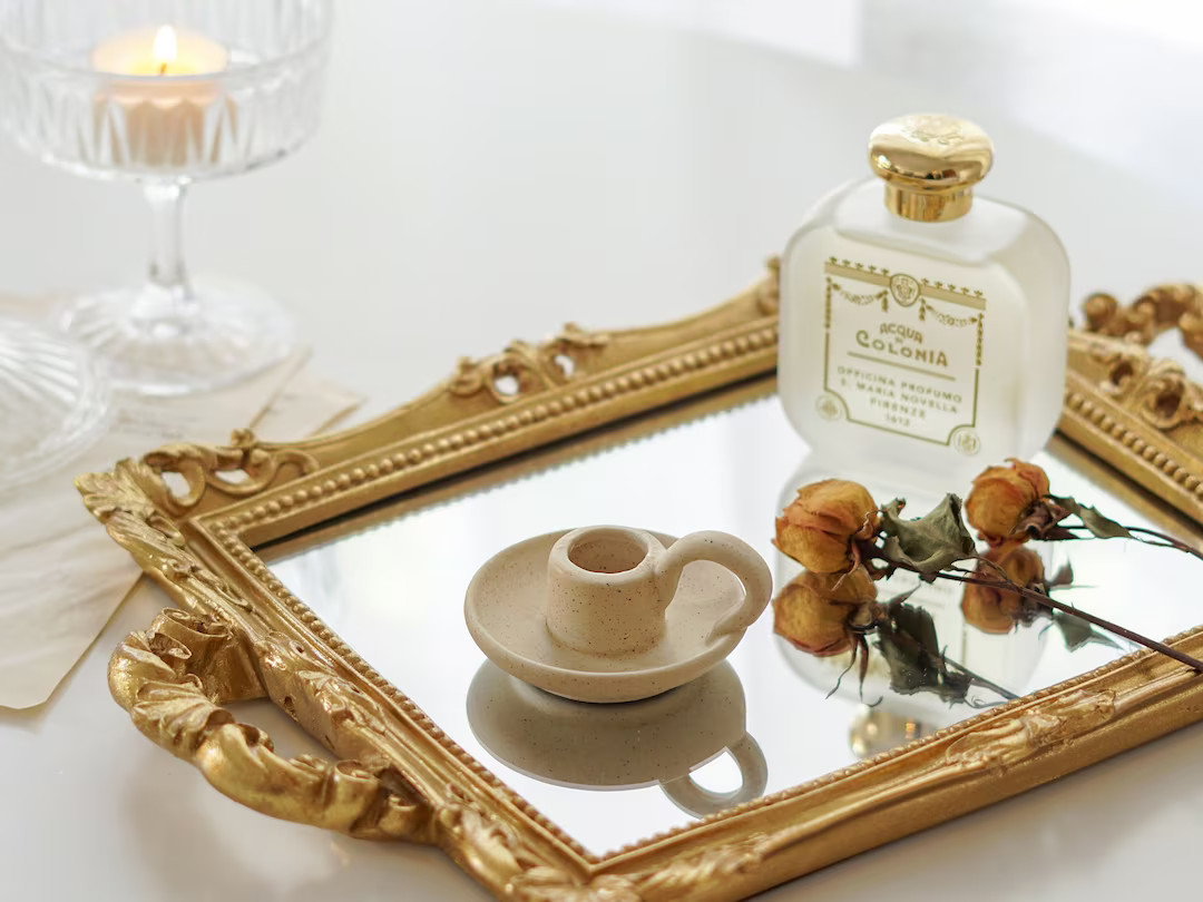 Ceramic Candle Holder - Taper Candle Holder, Aesthetic Boho Apartment Room Decor, Modern Minimali... | Etsy (US)