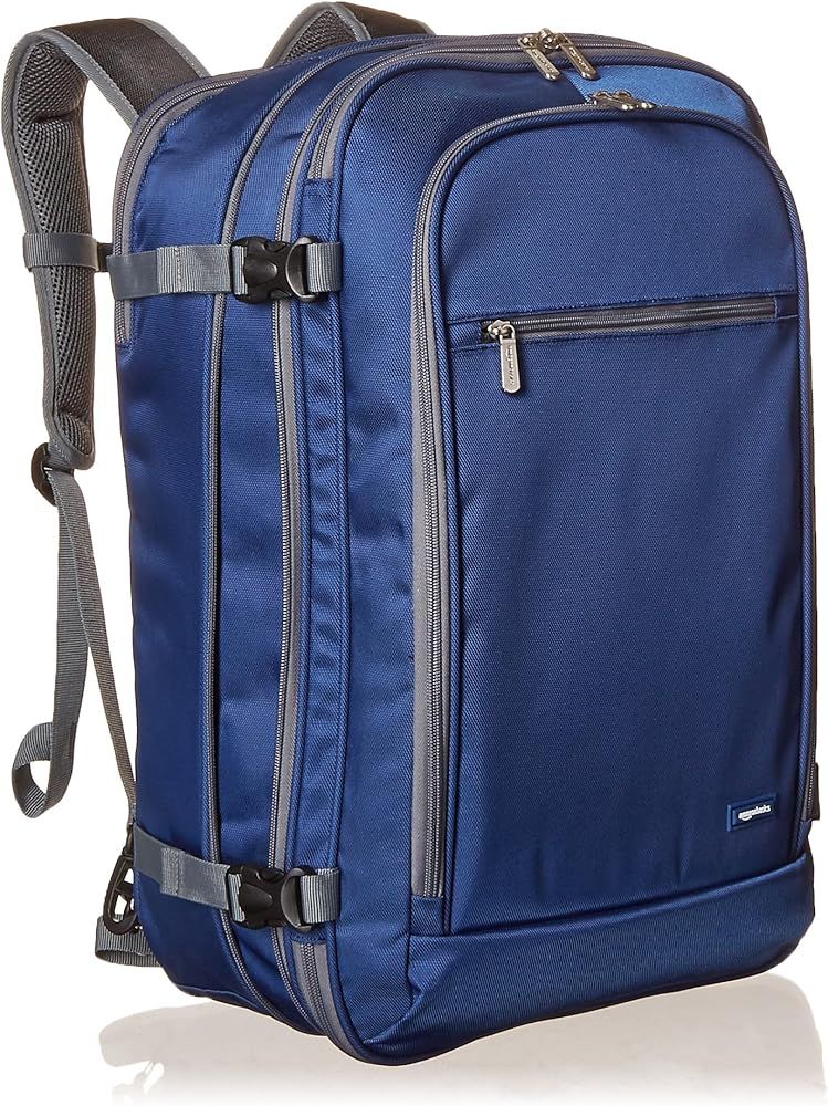 Amazon Basics Carry-On Travel Backpack - Navy Blue | Amazon (US)