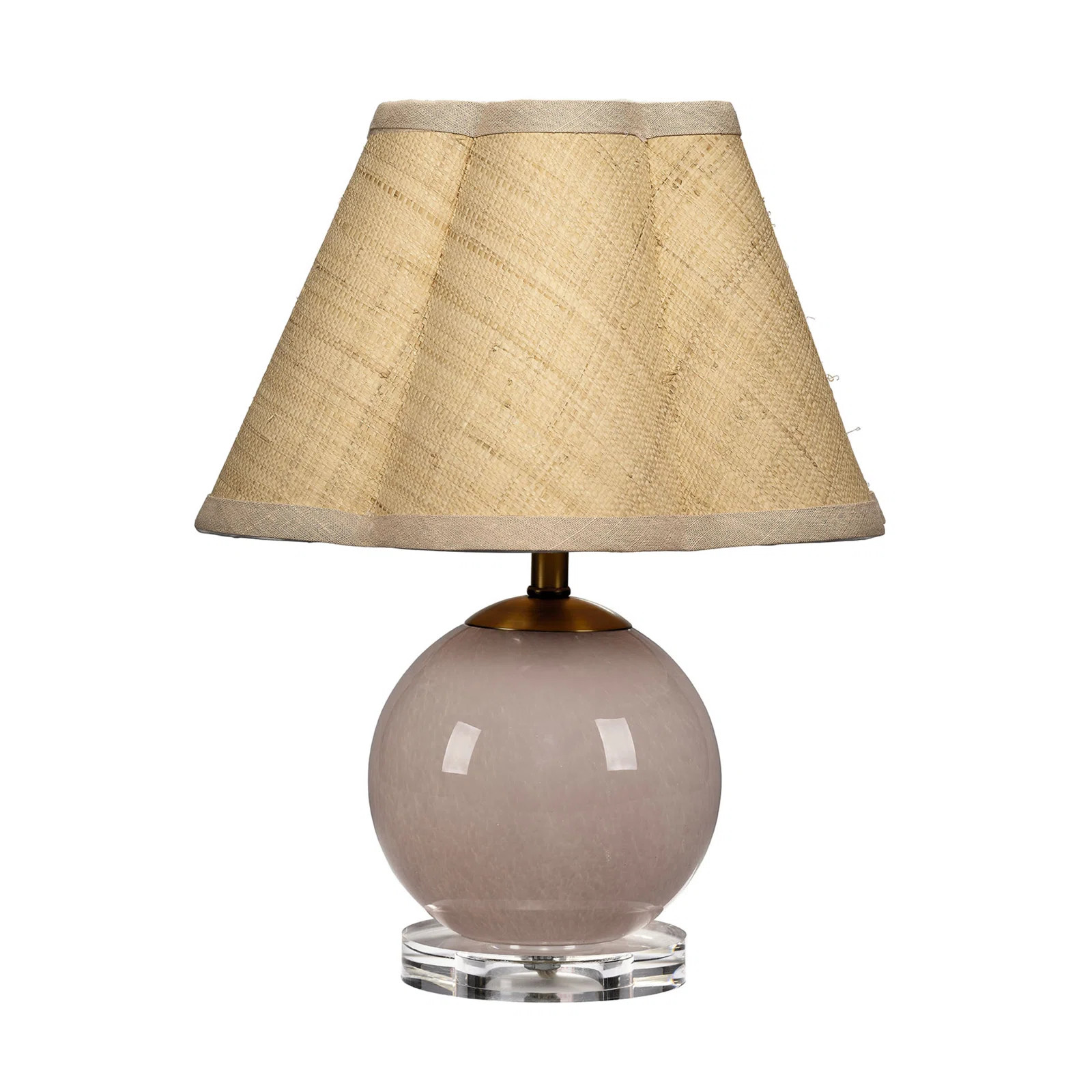 Connor Blown Glass Table Lamp With Raffia Shade | Birch Lane