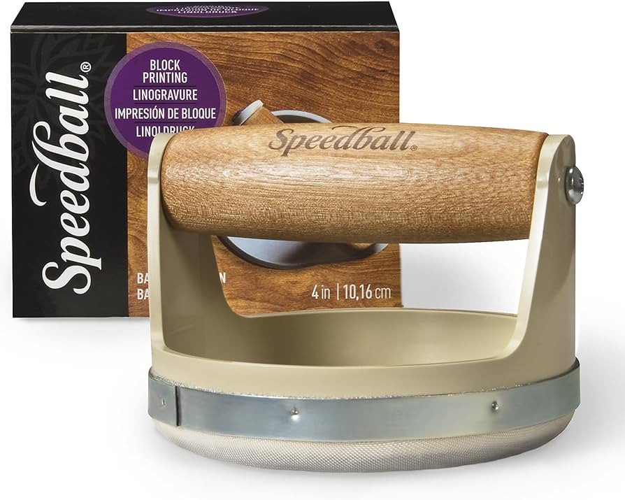 Speedball Block Printing Baren - Comfortable Wooden Handle, Made in the USA - 4 Inches | Amazon (US)