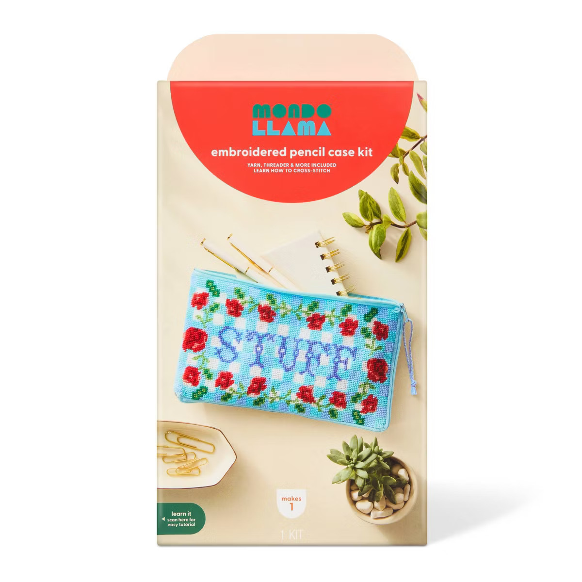 Summer Craft Stuff Pouch Cross Stitch Kit - Mondo Llama™ | Target