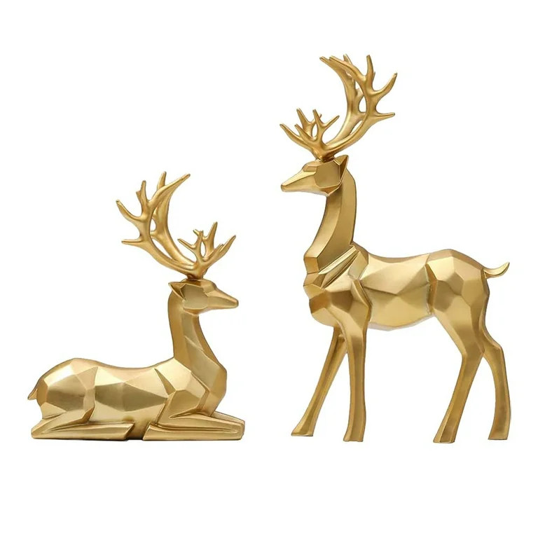 MyArtWe Geometric Elk Sculpture Deer Statues Home Decor | Walmart (US)