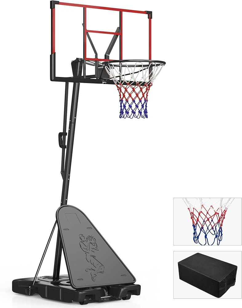 VIWAT Basketball Hoop Outdoor 4.4-10FT Adjustable Kids Basketball Hoop Indoor Basketball Goal 45... | Amazon (US)