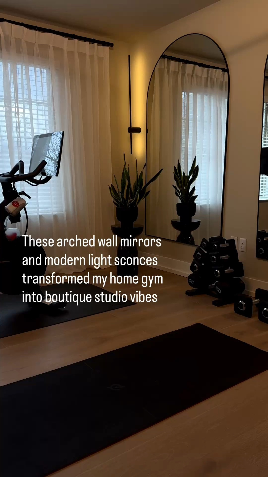 Home Gym Inspo. Having a dedicated space at home for my wellness routine has been a game changer and I love the look of these large arched mirrors

#LTKselfcare #LTKmorningroutine #LTKActive