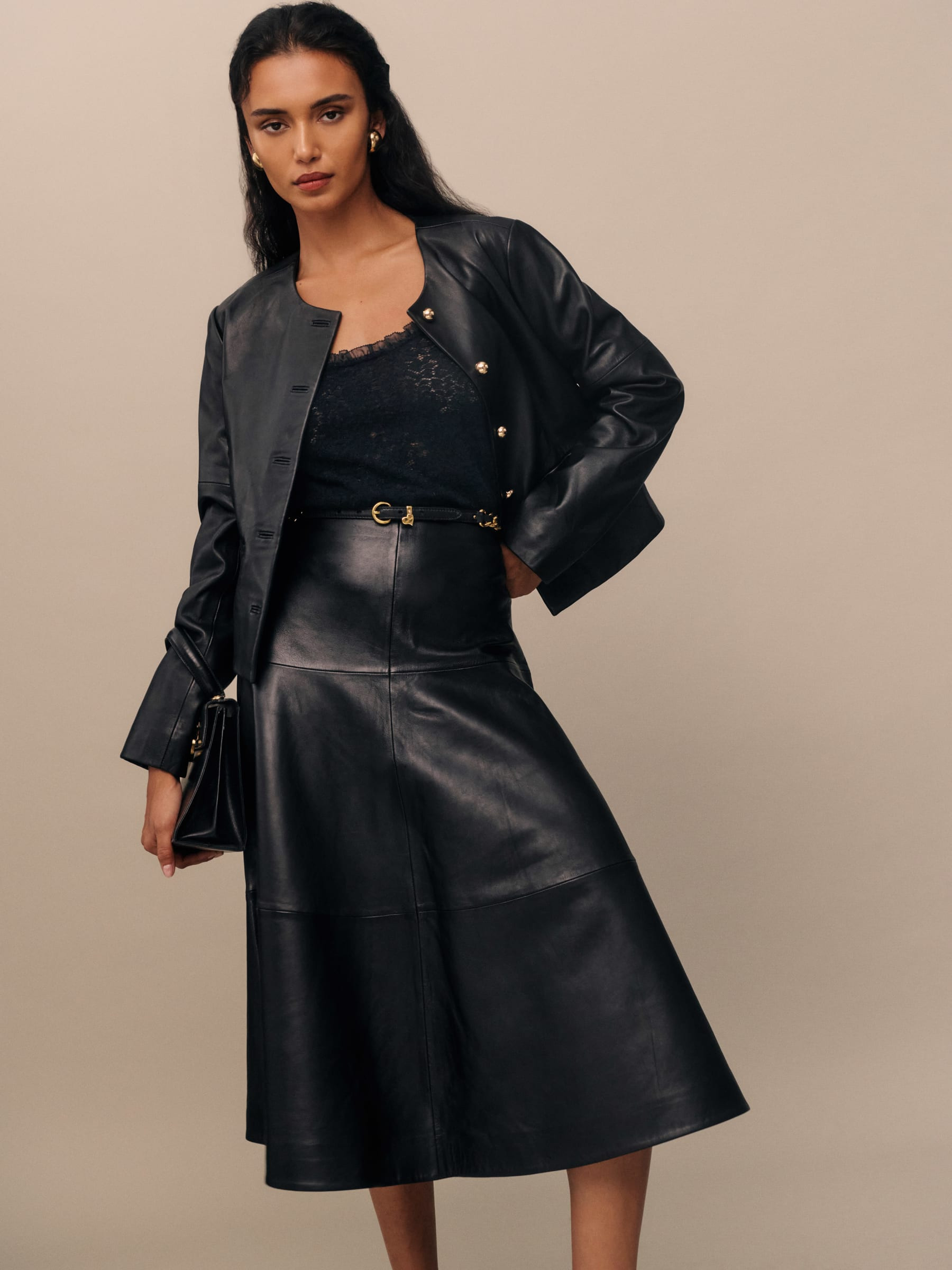 Veda Carmen Leather Skirt | Reformation (Global)