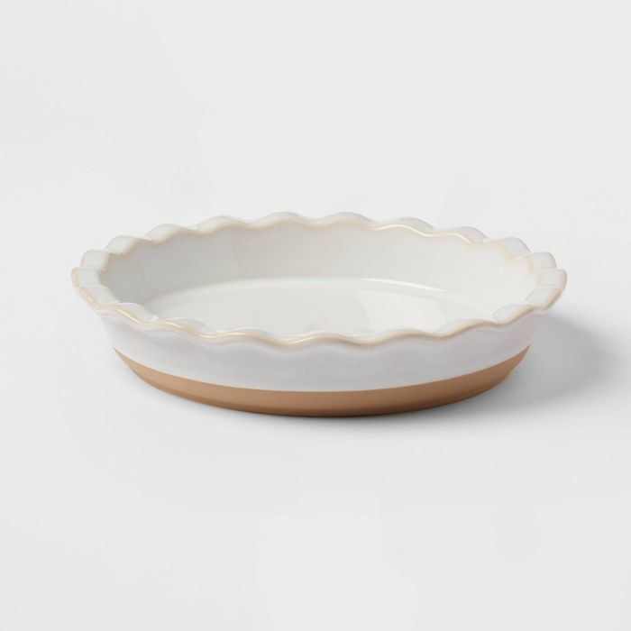 10&#34; Stoneware Pie Pan Cream - Threshold&#8482; | Target