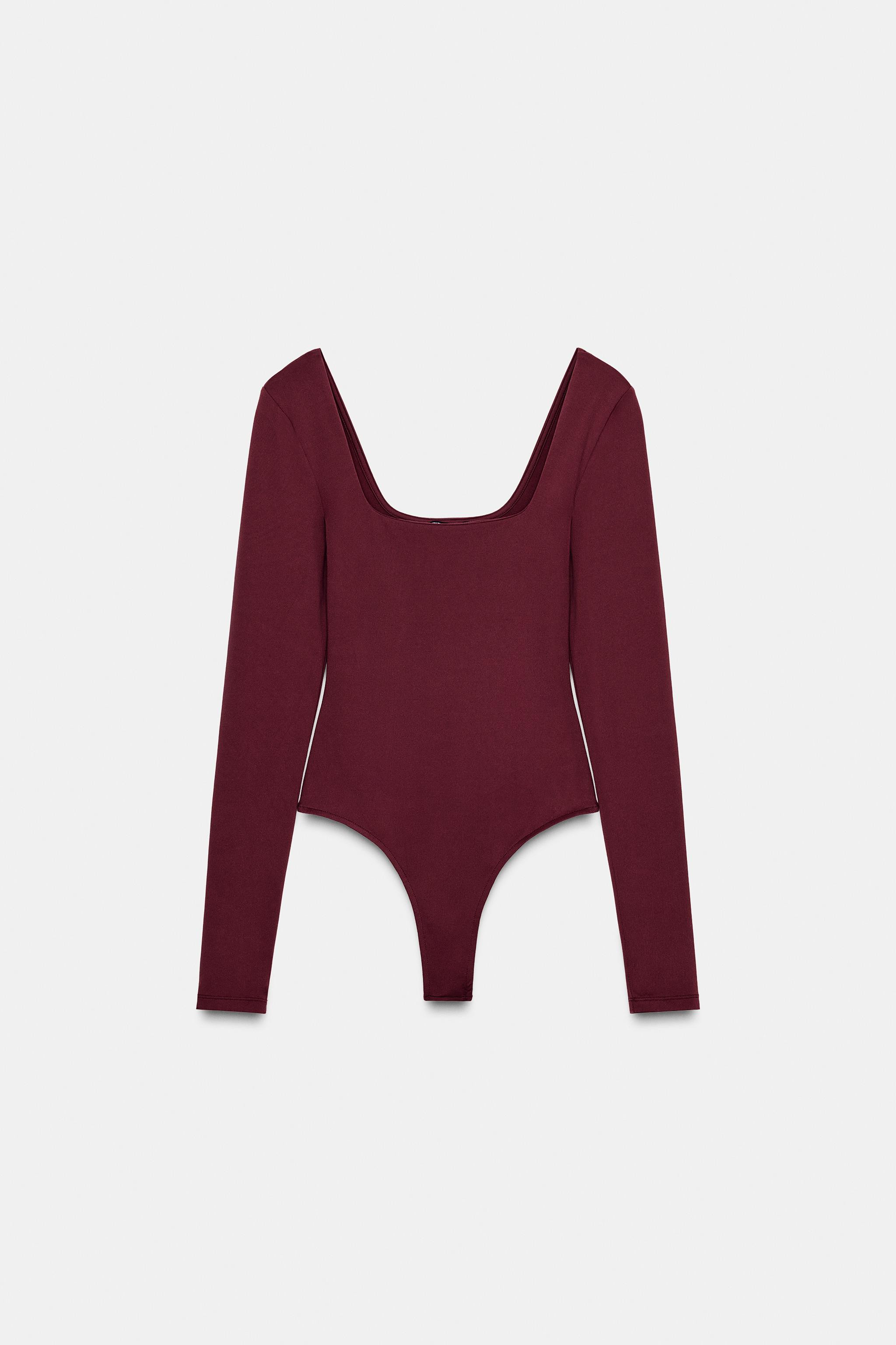 SQUARE NECK POLYAMIDE BODYSUIT | Zara AU