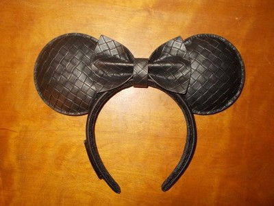 Disney Parks Loungefly Black Woven Bow Minnie Mickey Mouse Ears Headband | eBay US