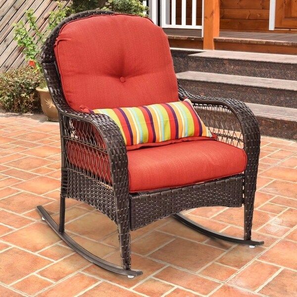 Outdoor Wicker Rocking Chair Porch Deck Rocker Patio Furniture | Bed Bath & Beyond
