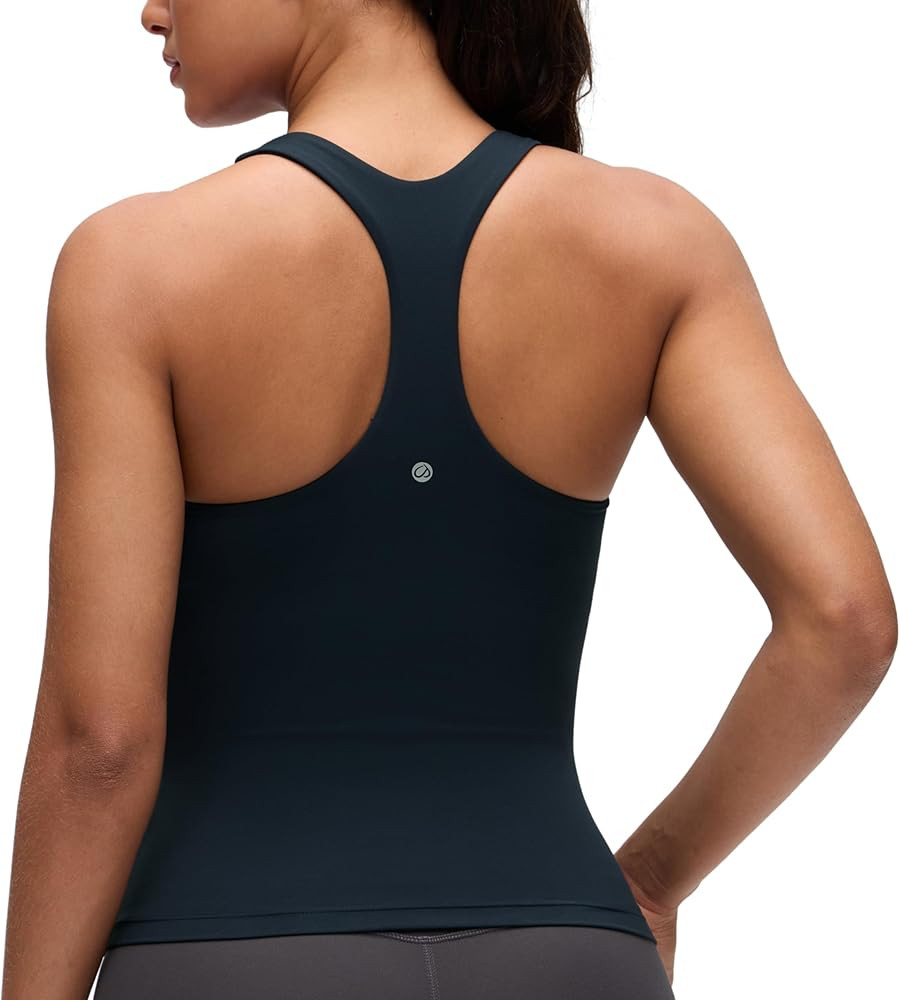CRZ YOGA Butterluxe Workout Racerback Tank Tops for Women - Padded Athletic Spandex Yoga Shirts w... | Amazon (US)