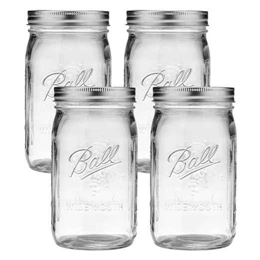 Ball Glass Mason Jars with Lids and Bands, Used for Canning, Pickling, Juice, Jam, Jelly (Quart, ... | Amazon (US)