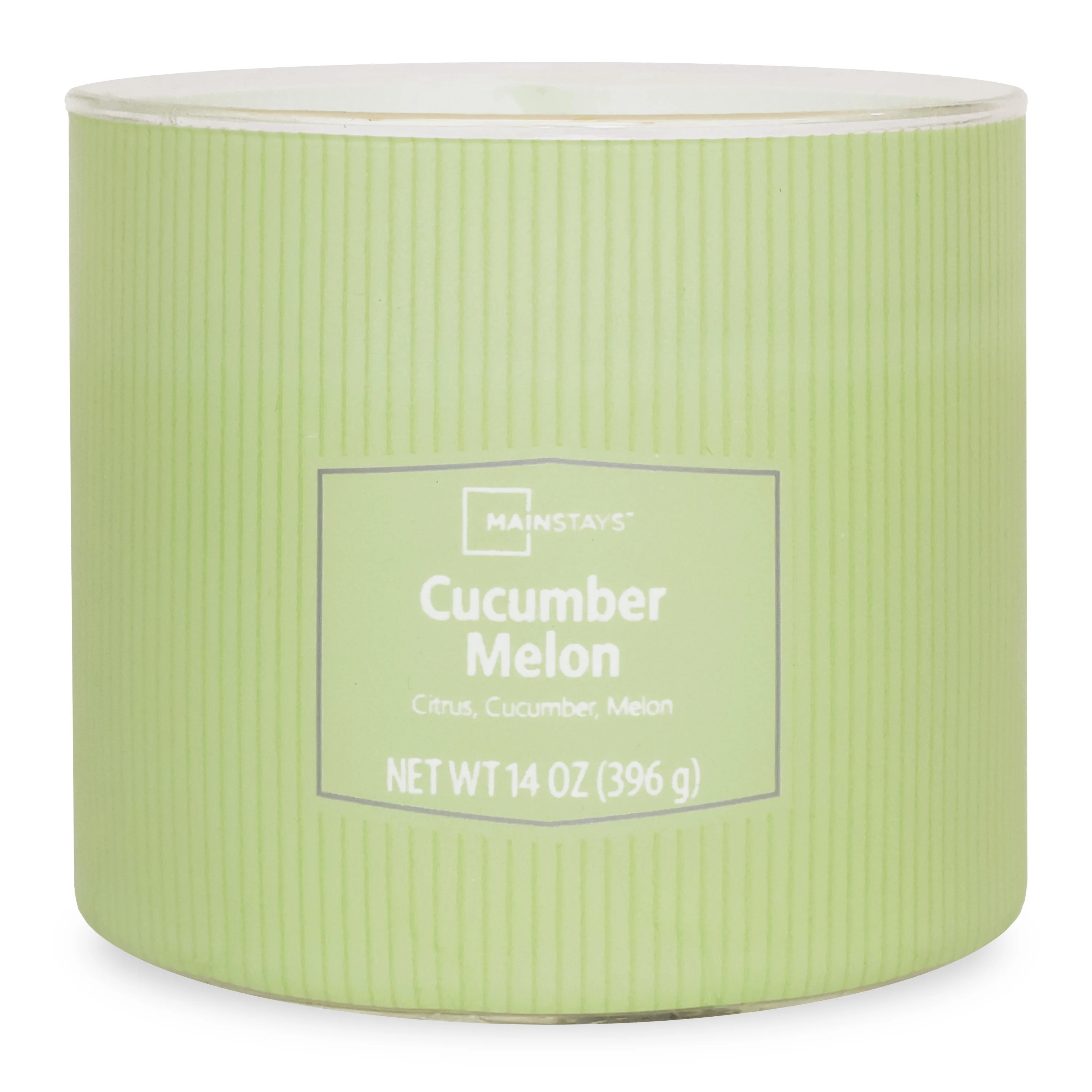 Mainstays 3-Wick Textured Wrapped Candle, Cucumber Melon, 14oz - Walmart.com | Walmart (US)