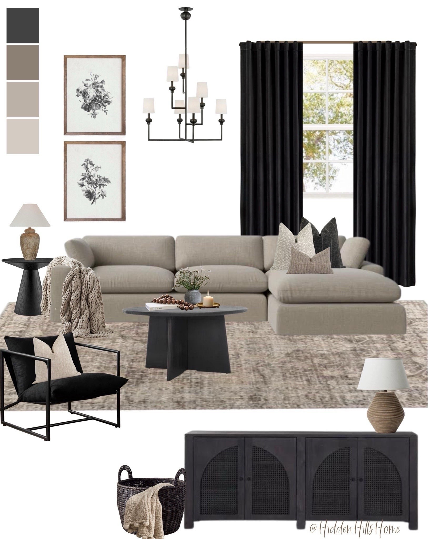 Living room, moody black and beige living room decor mood board, home decor, sectional sofa on sale, black coffee table #livingroom

#LTKSaleAlert #LTKSeasonal #LTKHome