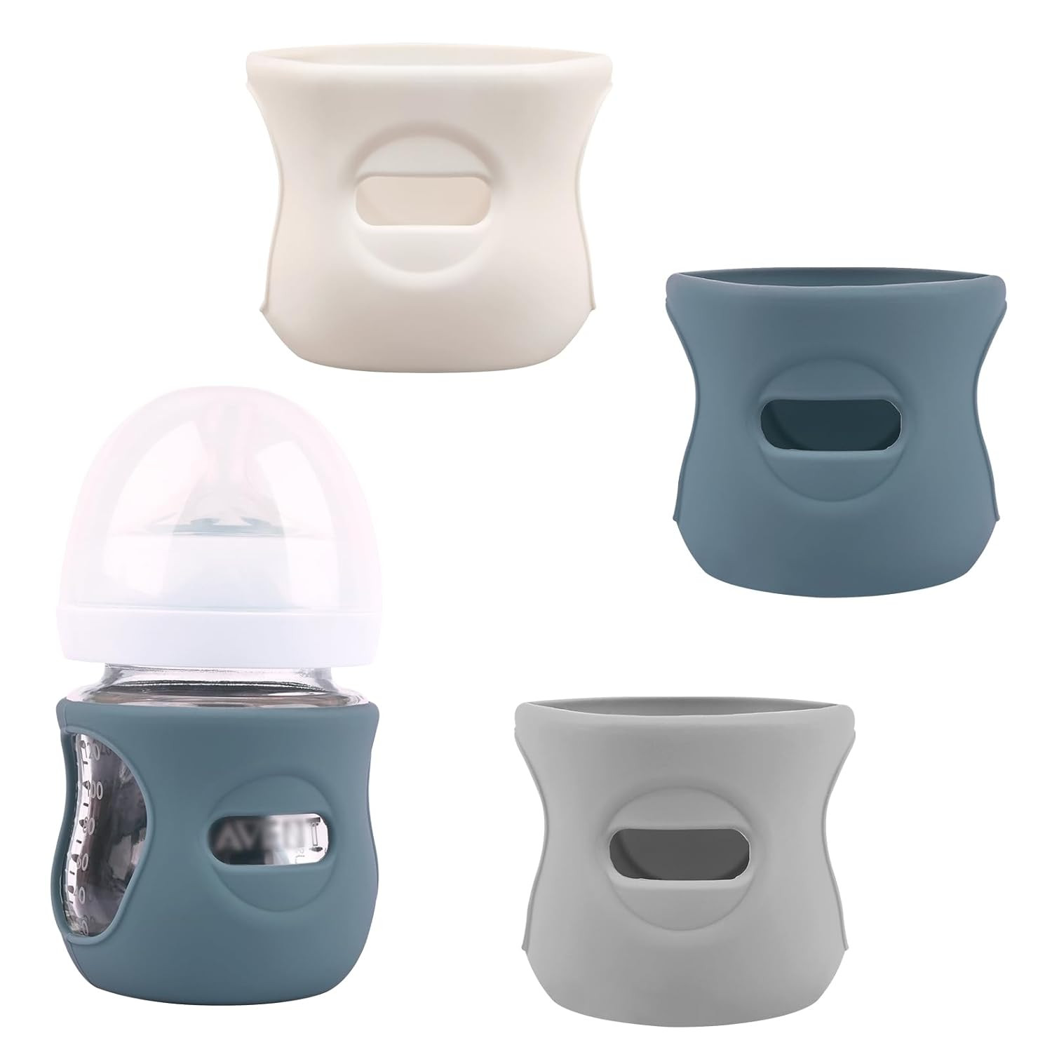 3 Pack Silicone Sleeves for Avent Natural Glass Baby Bottles, Anti Breakage Baby Bottle Holder, C... | Amazon (US)