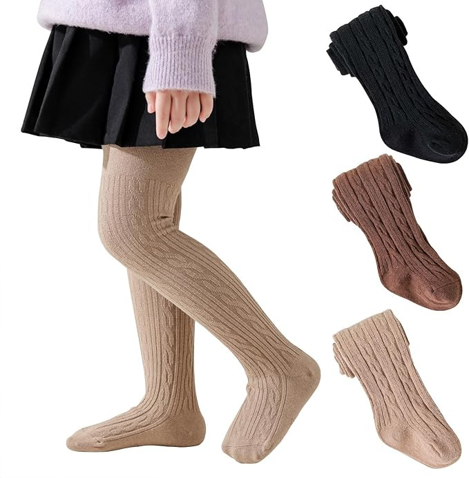 Jormatt Baby Girls Tights Seamless Thick Cotton Cable Knit Leggings Stockings Toddler Pantyhose, ... | Amazon (US)
