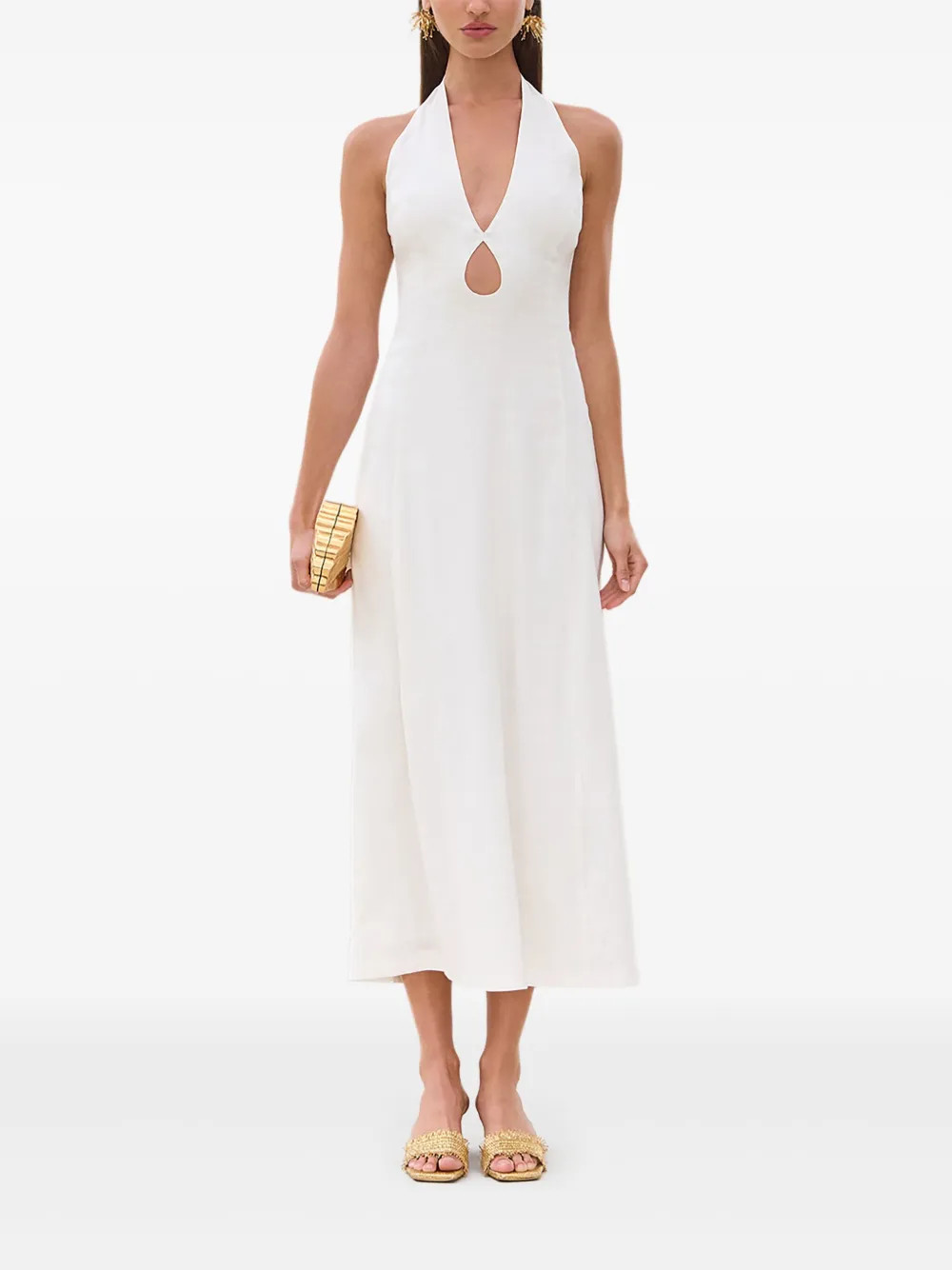 Cult Gaia Lianna cut-out Midi Dress | White | FARFETCH UK | Farfetch Global