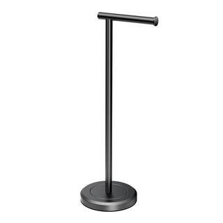 Gatco Bathroom Essentials Latitude II Freestanding Toilet Paper Holder in Matte Black 1437MX - Th... | The Home Depot