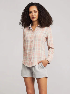 Long-Sleeve Reversible Belmar - Pink Plaid | Faherty