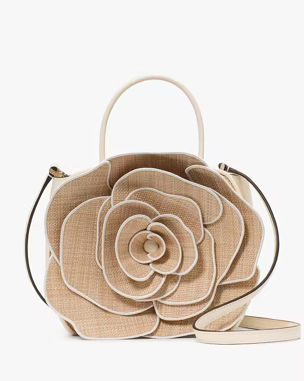 Flora Rose Straw Crossbody | Kate Spade Outlet