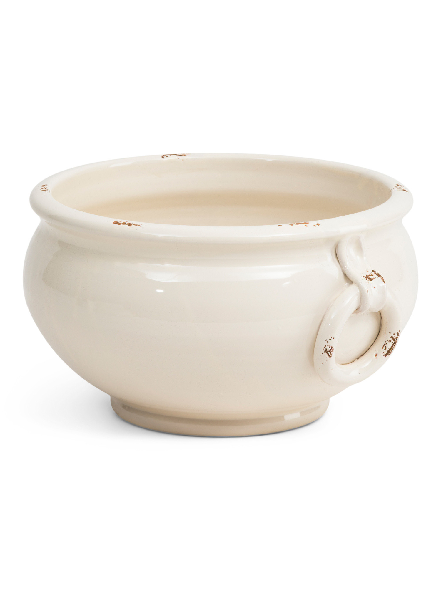 Made In Italy Crackle Finish Bowl With Rings | TJ Maxx