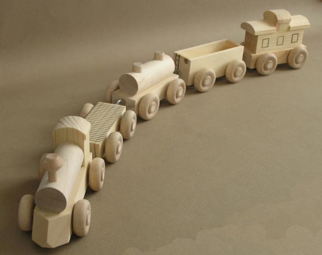 Wooden Toy Train.  The "No Paint" Special. A handmade toy.  A natural wood toy. | Etsy (US)