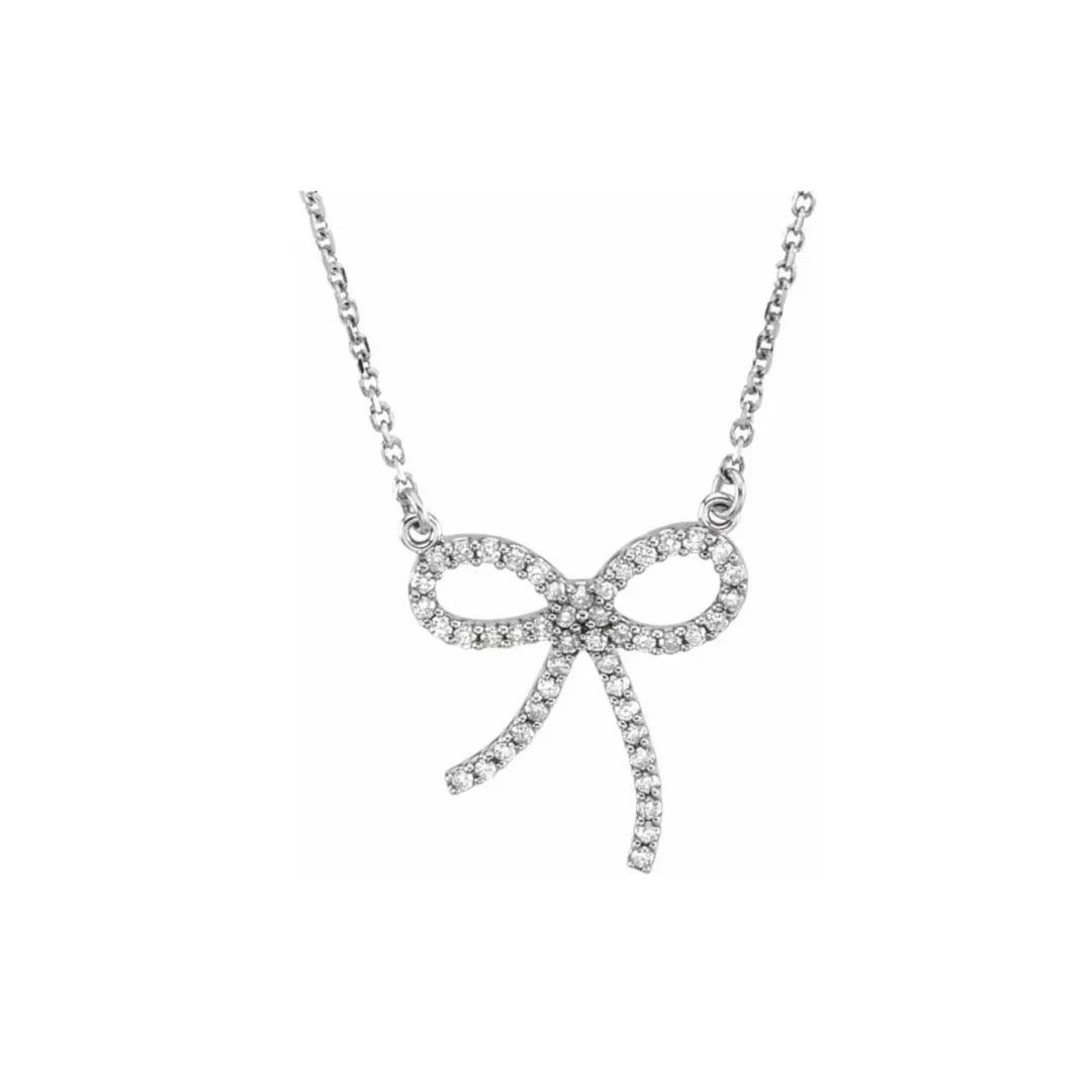 Diamond Bow Necklace | Henri Noel Fine Jewelry