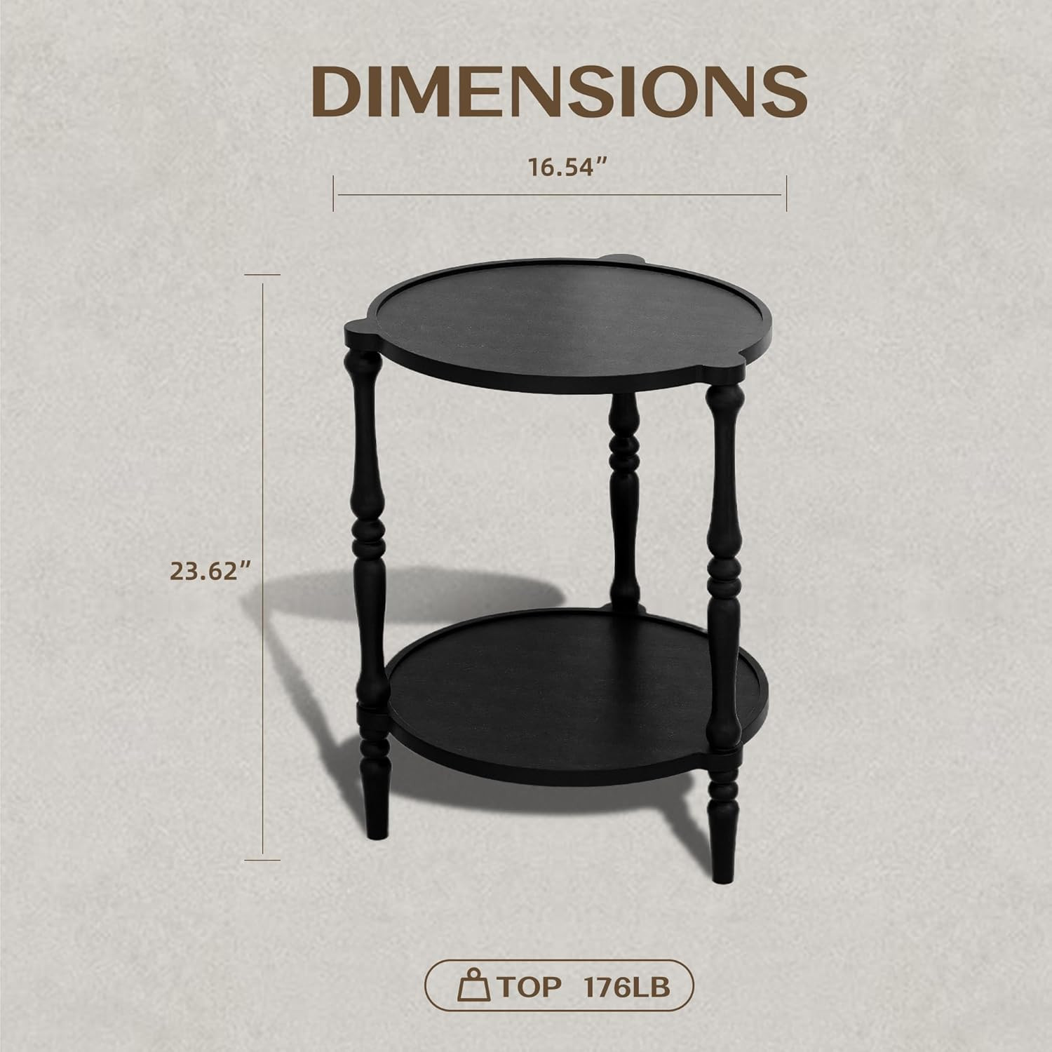 Accent Wood End Table, 2-Tier Round Bedside Table, Natural Side Table Nightstand for Family, Bedr... | Amazon (US)