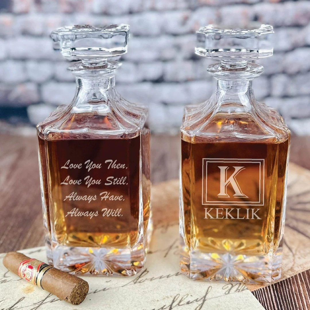 Sentimental Spirits Gift, Engraved Decanter, Custom Whiskey Decanter, Whiskey Lovers Gift, Glass ... | Etsy (US)