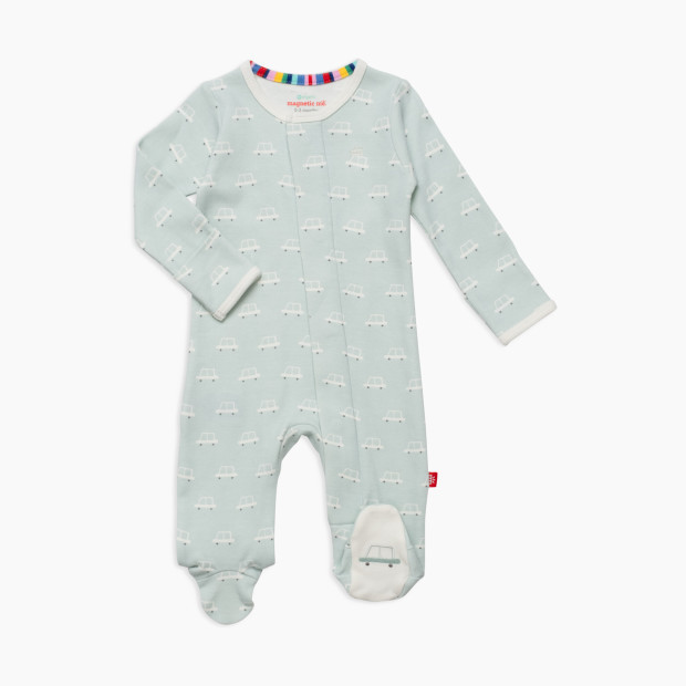 Magnetic Me Organic Cotton Magnetic Footie in Beep Beep Time Size Nb | 100% Soft | Babylist