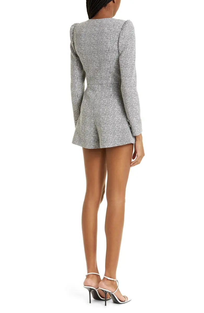 Shiloh Long Sleeve Tweed Romper | Nordstrom