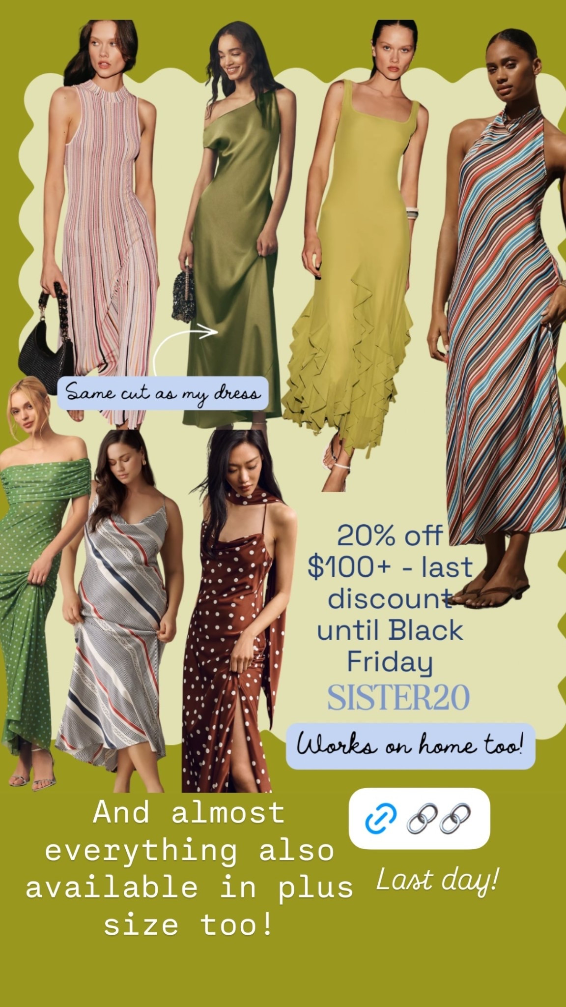 And almost everything also available in plus size too!  Last day!