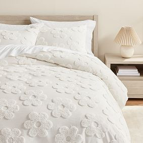Daisy Clipped Jacquard Duvet Cover | Pottery Barn Teen