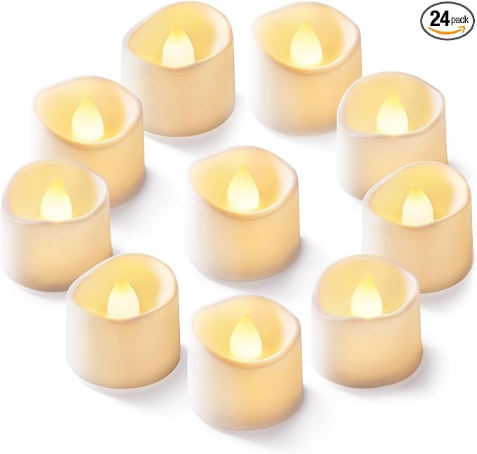 Homemory 24Pcs Flickering Flameless Candle Battery Operated, 200+Hours Fake Electric LED Tea Ligh... | Amazon (US)