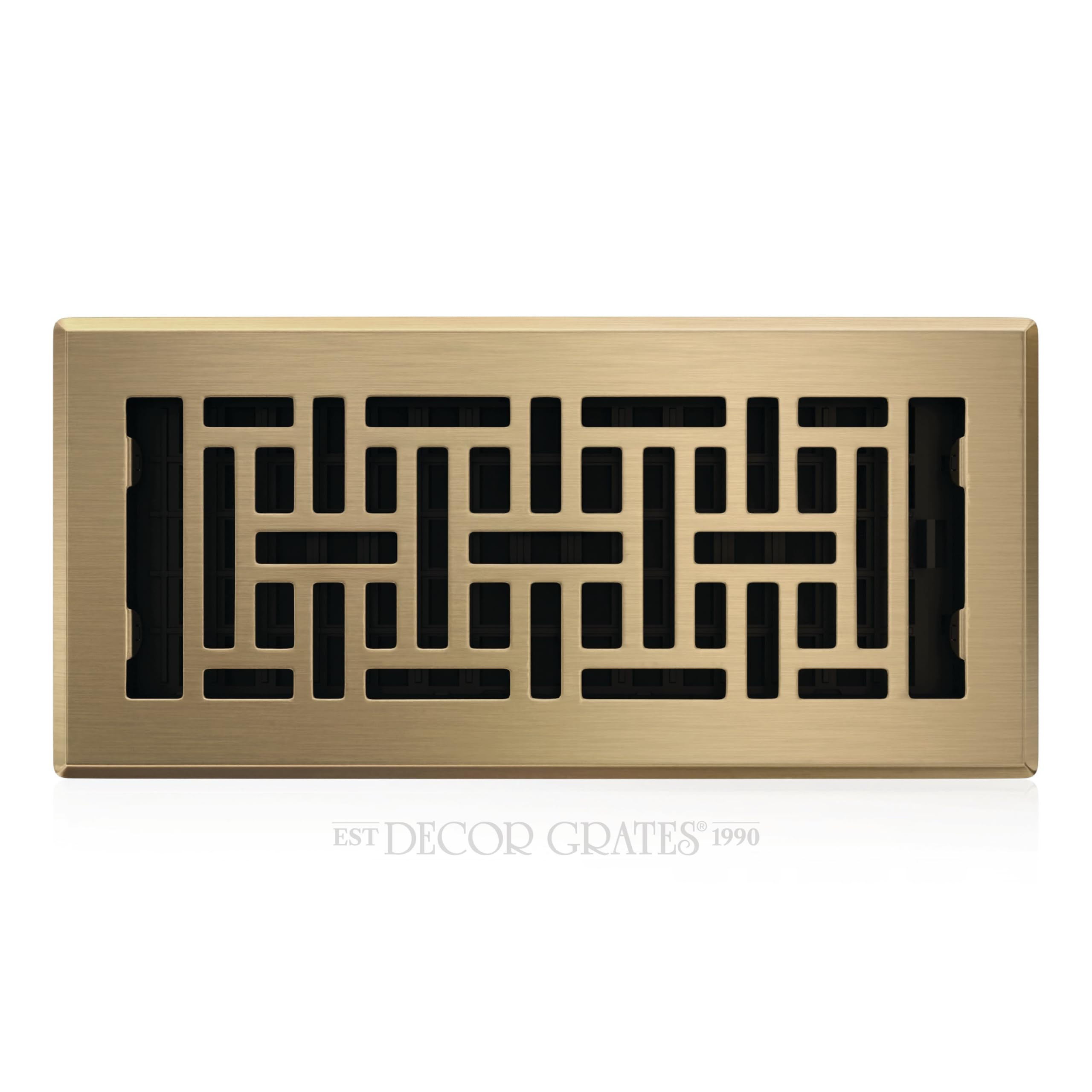 Decor Grates AJH410-A Oriental Floor Register, 4x10 Inches, Antique Brass Finish | Amazon (US)