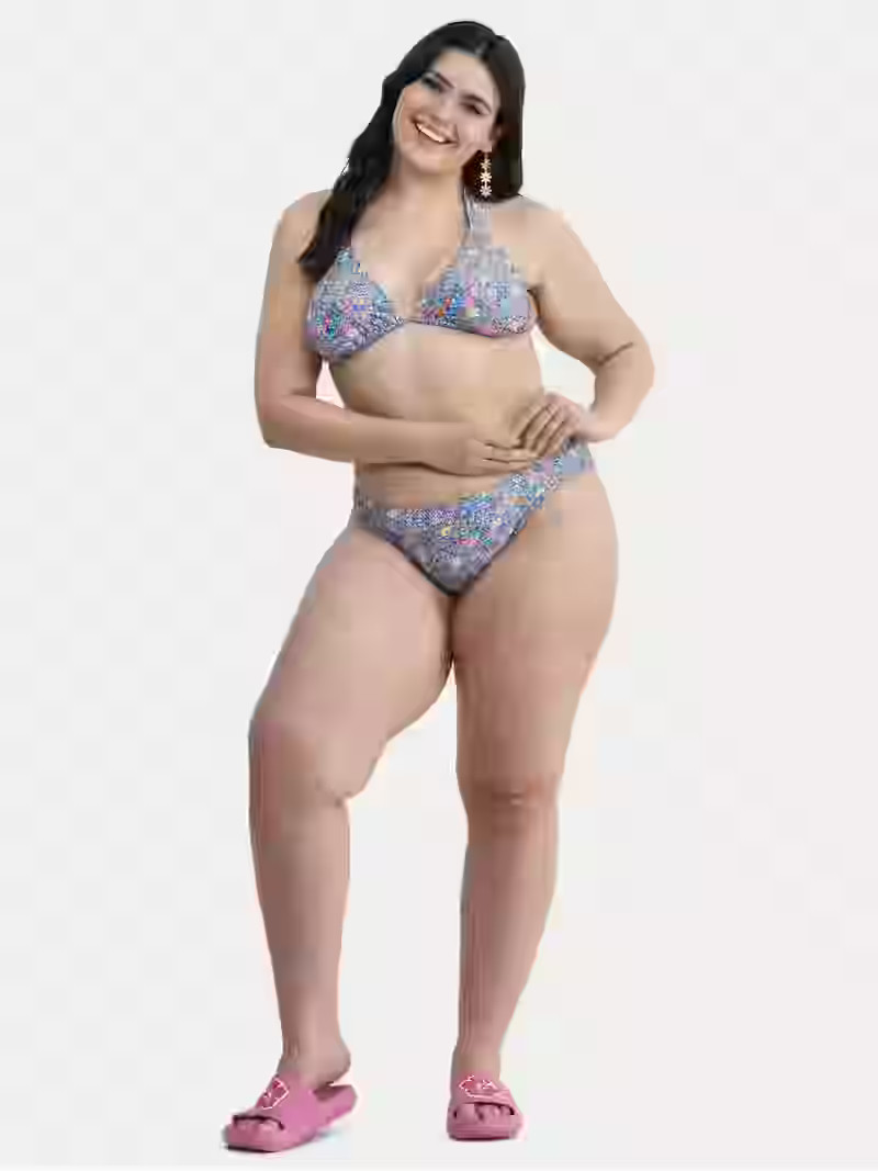 No Boundaries Women's Halter Slide Triangle Soft Tie Swim Top, Sizes XXS - XXL | Walmart (US)